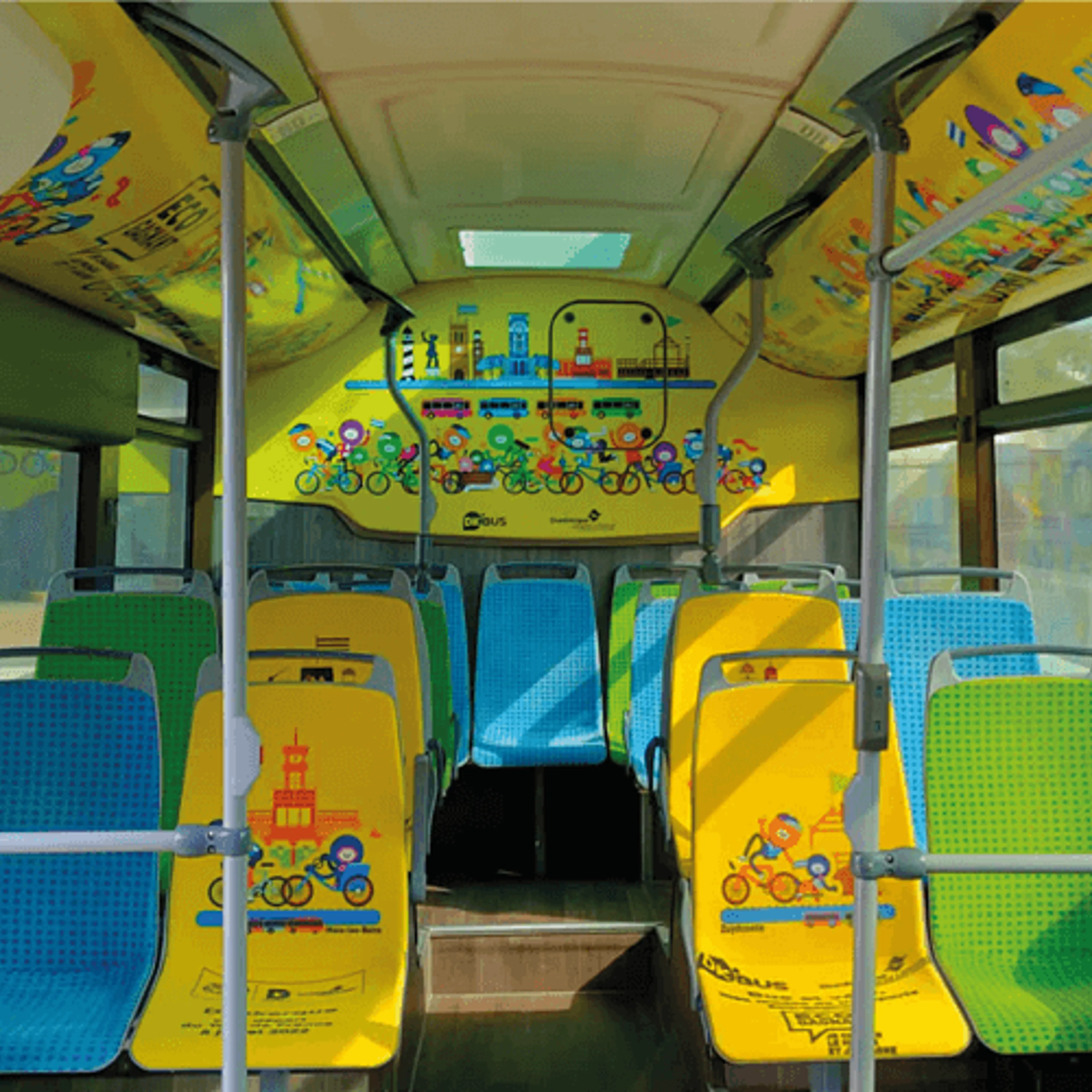 Camira Print fabric featured on Tour de France buses Camira Print fabric featured on Tour de France buses