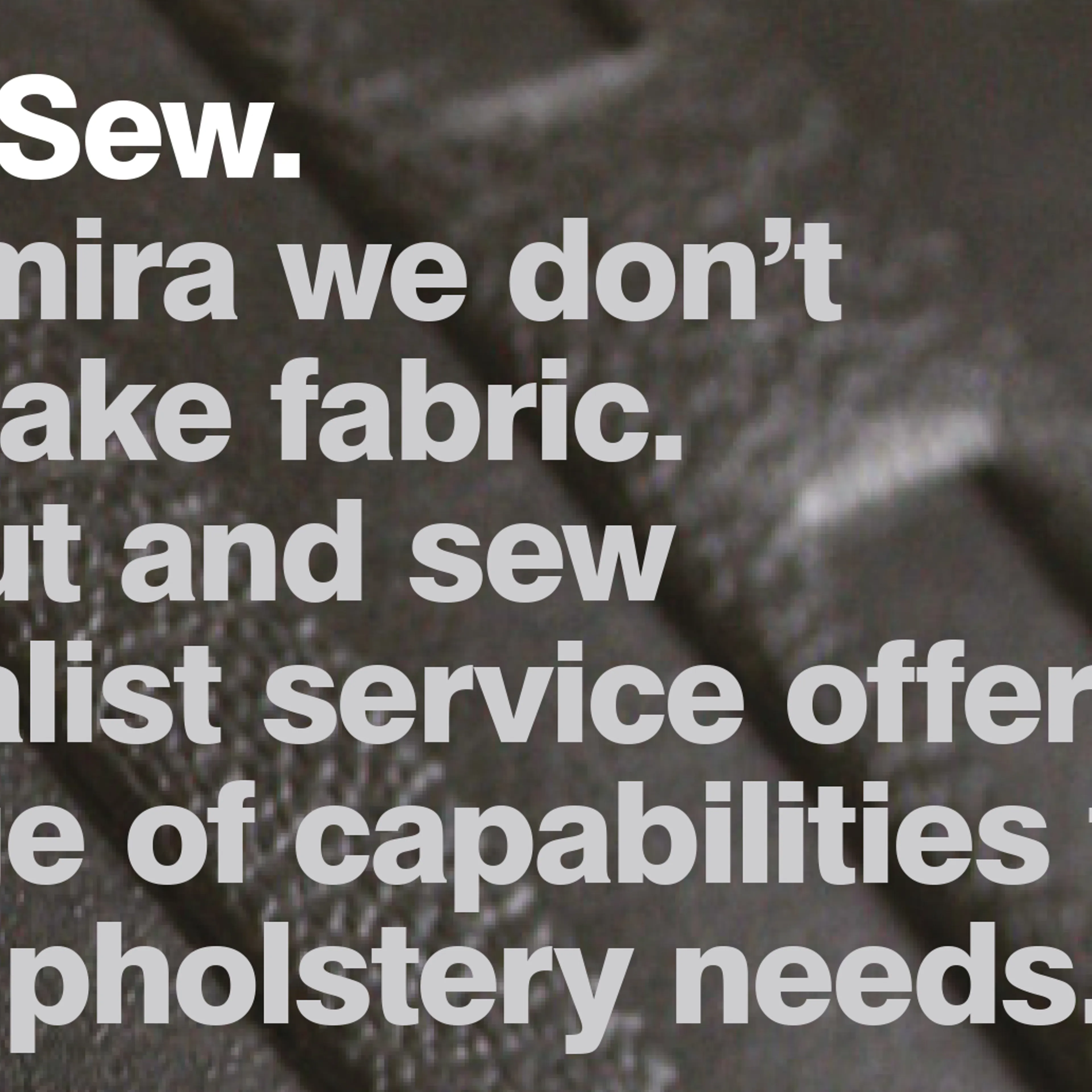 Cut Sew Brochure Cut Sew Brochure