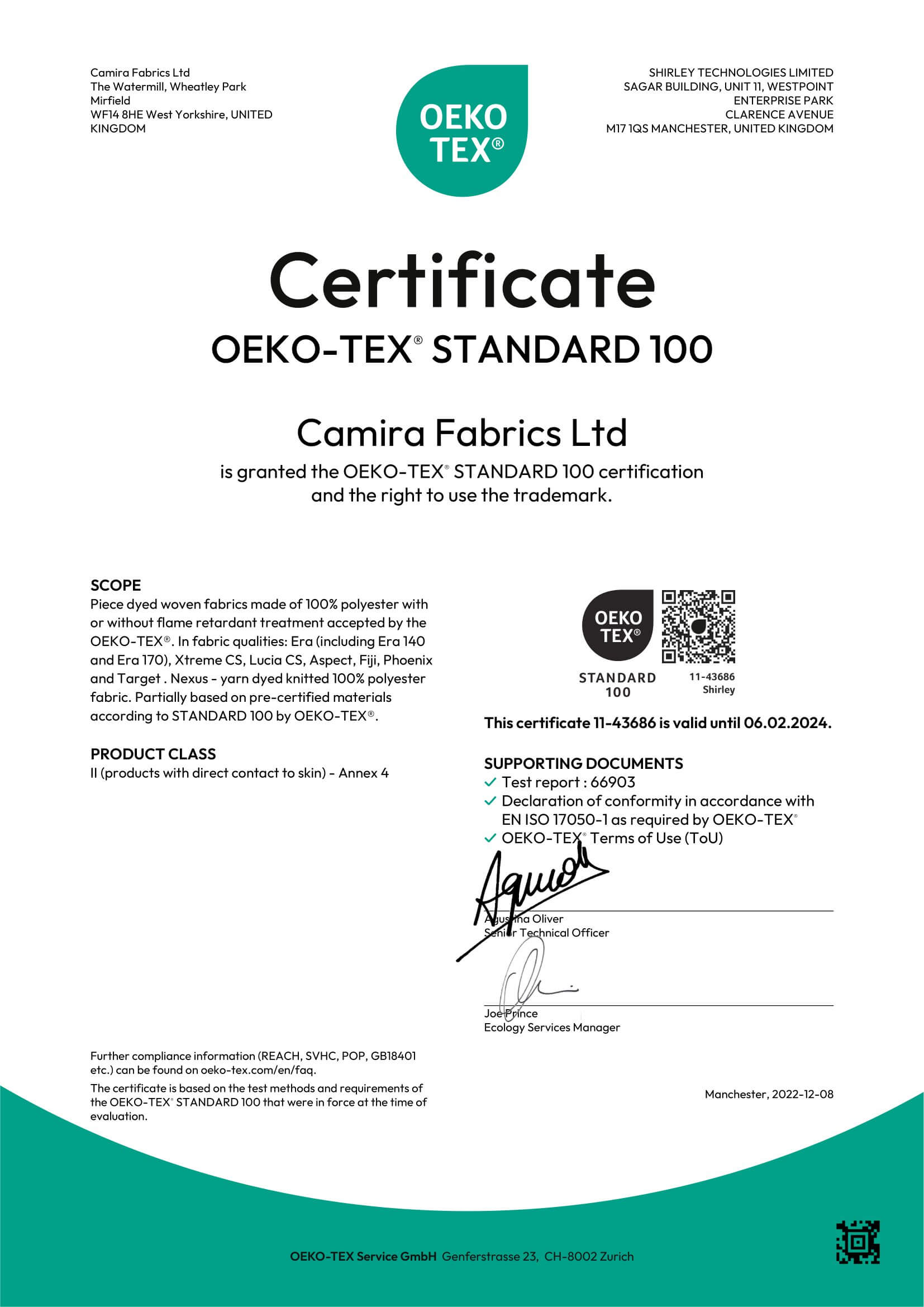 OekoTex Virgin Polyester Image