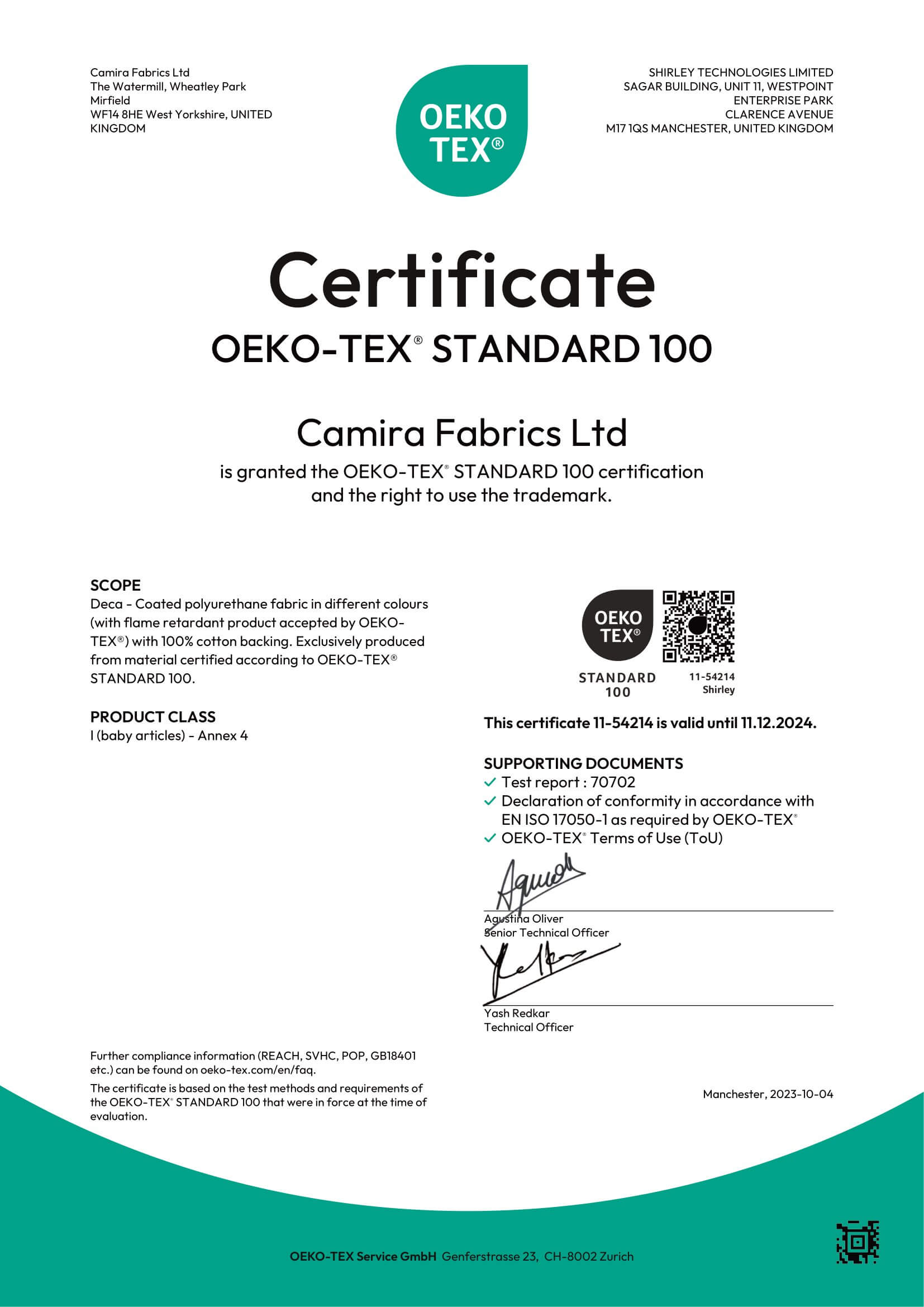 Oekotex Deca