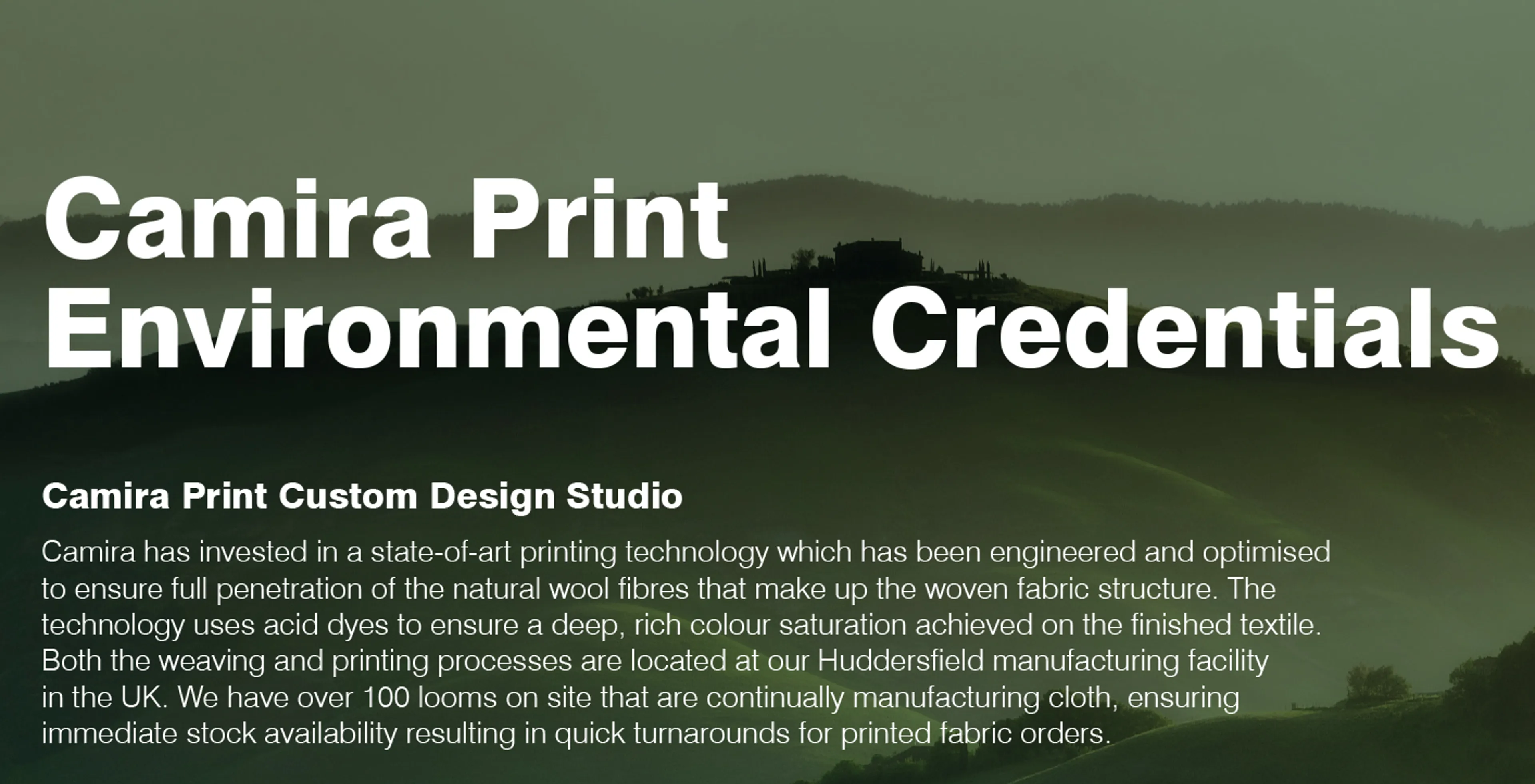 Camira Print Environmental Credentials Camira Print Environmental Credentials