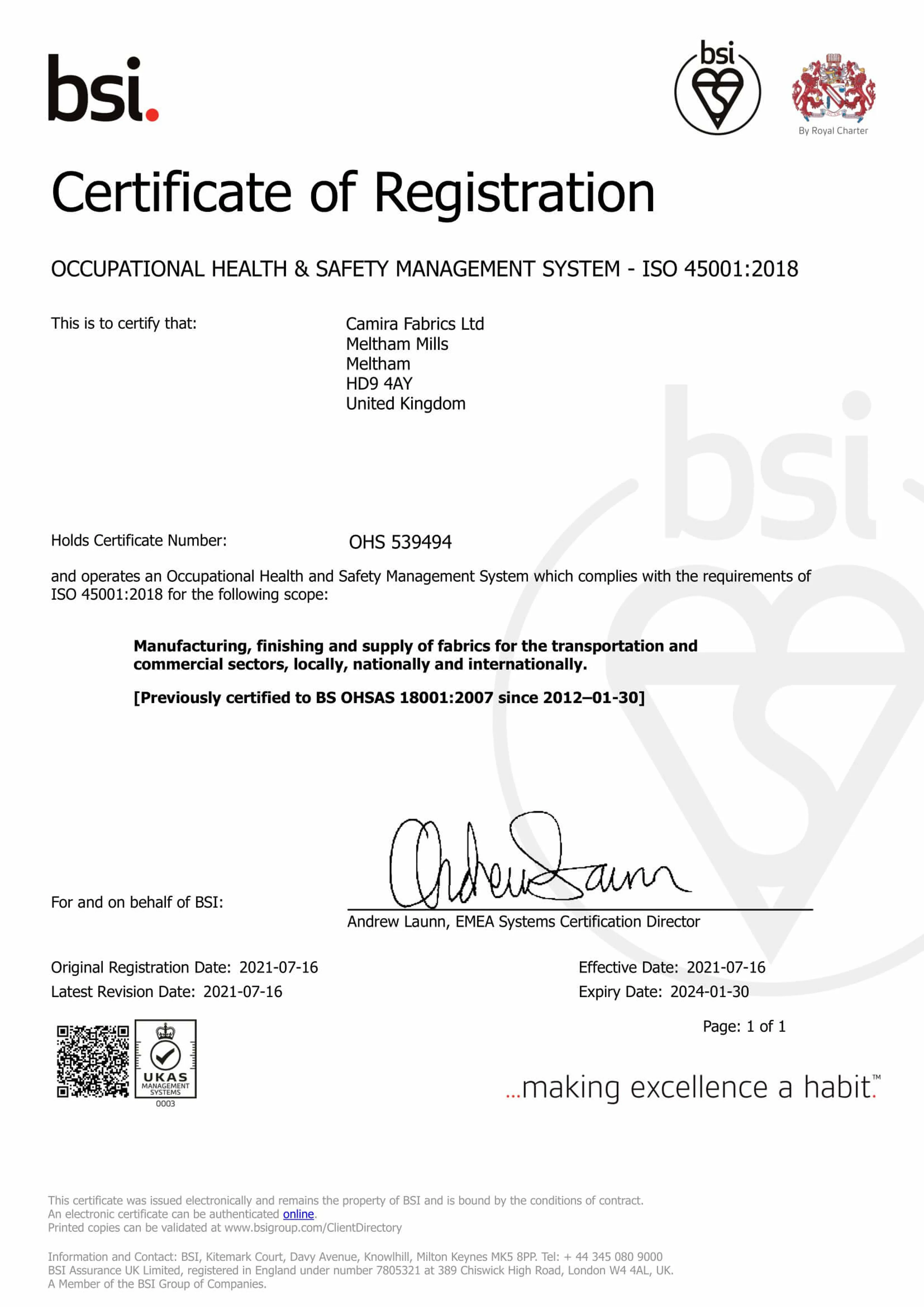 BSI OHSAS V2 BSI OHSAS V2