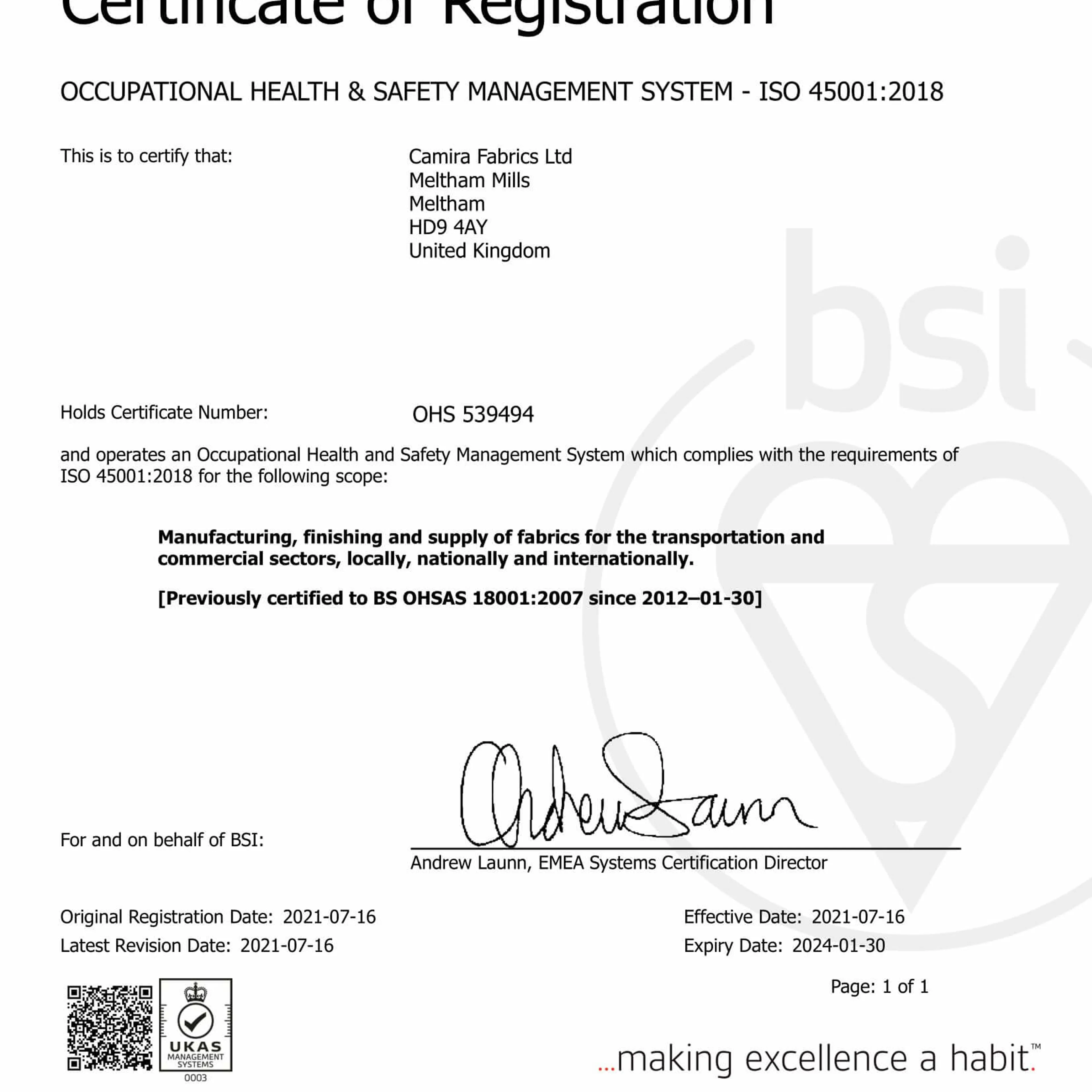 BSI OHSAS V2 BSI OHSAS V2